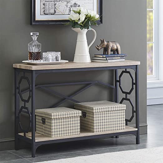 Amazon.com: O&K Furniture Narrow Sofa Table with Storage Shelf .
