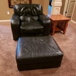 Used Two oversized leather chair and ottomans. (2) for sale in .