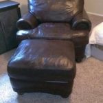 Oversized Leather chair with Ottoman - for Sale in Portales, New .