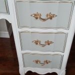 french provincial desk makeover, painted furniture, shabby chic .