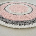 Crochet rug round rug nursery girl rug bath mat by SweetnCozy .