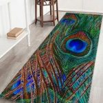 Peacock Feather Pattern Water Absorption Area Rug in 2019 .