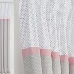 Pink and gray nursery curtai