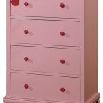 Furniture of America Poppy Contemporary 4-Drawer Chest in Pink .