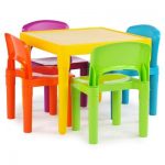 Tot Tutors Playtime 5-Piece Vibrant Colors Kids Table and Chair .