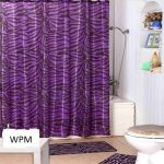 Complete Bath Accessory Set- Black Purple Zebra Animal Print Bath .