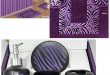 Amazon.com: 19 Piece Bath Accessory Set Purple Zebra Bathroom Rugs .