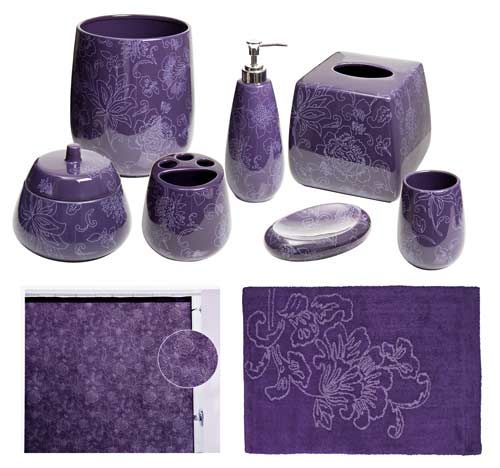 purple bathroom accessories sets