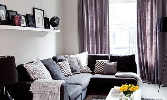 purple curtains living room ideas