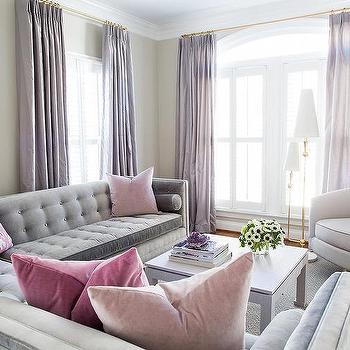 Long Purple Living Room Curtains Design Ide