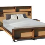 Walnut & Maple platform Bed Storage Headboard Charging | Et