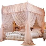 Amazon.com: Mengersi 4 Corner Poster Canopy Bed Curtains Bed .