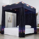 Amazon.com: Mengersi Galaxy Star Four Corner Post Bed Curtain .
