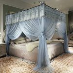 Amazon.com: JQWUPUP Elegant Bed Curtains Canopy, Embroidery Ruffle .