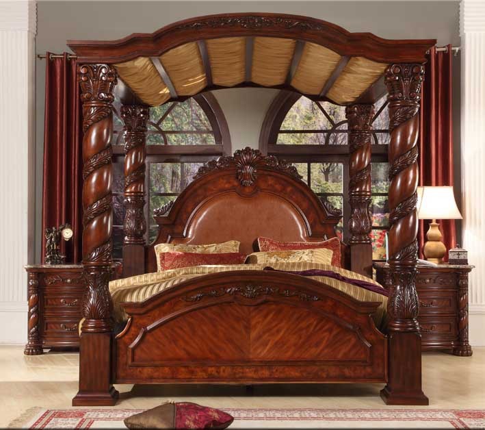 Bisini New Product Wood Bedroom Set,Solid Wood Luxury King Bed .