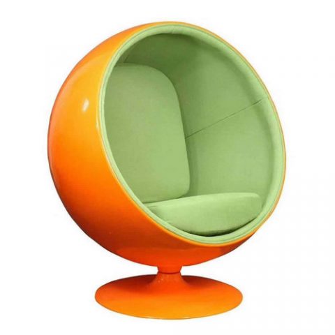 Home fiberglass living room egg chair lounge round retro ball .