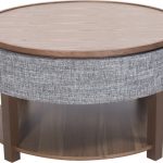 Neville Lift-Top Round Coffee Table with Storage - Transitional .