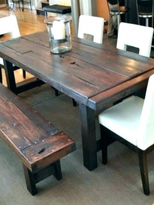 Rustic Dining Room Table Sets Benches Tables Sheen Farmhouse .