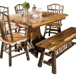Rustic Rectangle Live Edge Stump Dining Table With Chairs and .