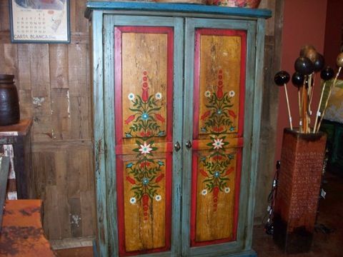 Mexican Rustic Furniture | Mexican Painted Cabinet | Cierra .