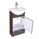 Shop Small Single Sink Bathroom Vanity Cabinet White & Brown - On .
