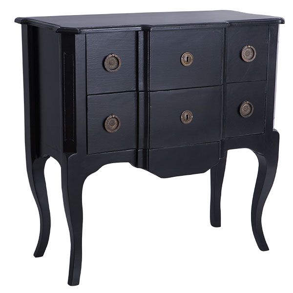 Small Black Directoire Chest. maybe refinish with a pop of color .