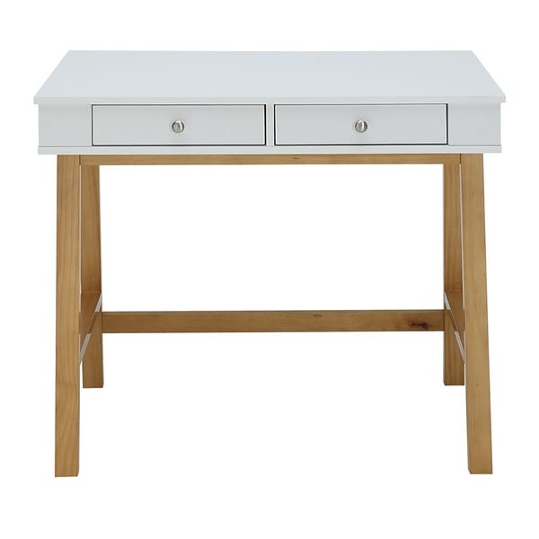 Shop Pearce Maple Wood Small 2-drawer Office Desk with White Top .