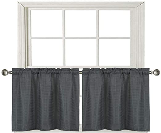 Amazon.com: Home Queen Waffle Tier Curtains for Kitchen Window .