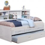 Addie White Big Bookcase Trundle Bed with Stora