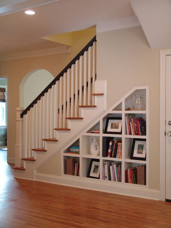 Ideas for Space Under Stairs | Shelves under stairs, Staircase .