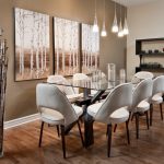 Impressive dining room wall decor with brown paint and modern wall .