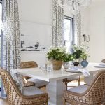 Glossy White Dining Table with White Chandelier - Cottage - Dining .