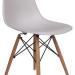 Molded Plastic Side Chair Wood Leg Base White Shell By Lemoderno .