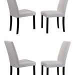 Sales for Flint Parsons Dining Chairs, White Faux Leather & Black .