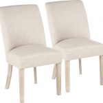 Tori Farmhouse Dining Chair, White Washed Wooden Legs, Set of 2 .