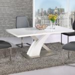 Avici Y Shaped High Gloss White Dining Table And 6 Dining Chairs .