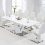 Harmony 160cm White High Gloss Extending Dining Table with .