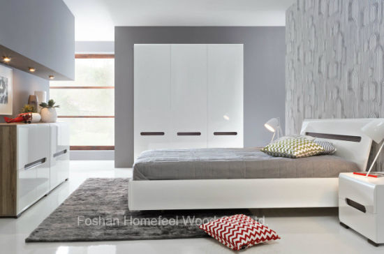 China New Design White High Gloss Bedroom Set (HF-EY066) - China .