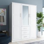 Cosmo 3-Door Wardrobe/Armoire, Mirror, 3-Drawer by Palace Imports .