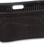 Amazon.com: Wicker Laundry Basket Plastic With Cutout Handles 50 .