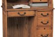 Antique Writing Desk with Roll Top in Solid Wo