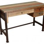 Bayshore Rustic Style 3-Drawer Writing Desk, Library Table .