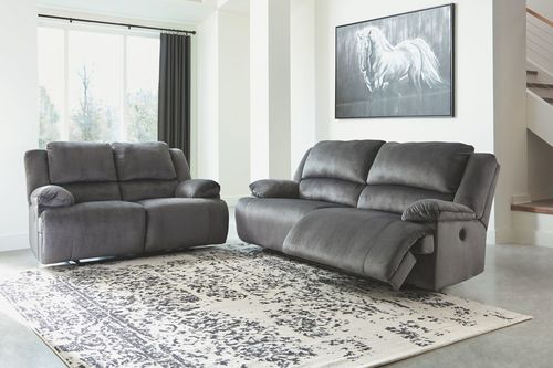 The Clonmel Charcoal 2 Seat Reclining Sofa & Reclining Loveseat .