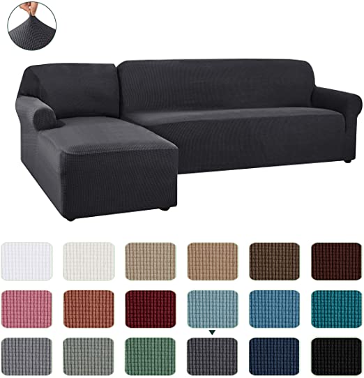 Amazon.com: CHUN YI Stretch Sectional Couch Covers Soft L-Shaped .