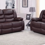 Reclining Leather Sofa Sets Roma Recliner Seater Bonded Brown .