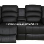 SF2016755, China Balck Leather recliner sofa with console , 2 .