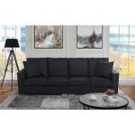 Mobilis Large Living Room Linen Fabric 4 Seat Sofa, Black .