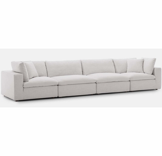 Commix Beige Fabric Overstuffed 4-Seat Sofa by Modw