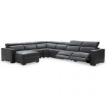 Furniture Nevio 6-pc Leather Sectional Sofa with Chaise, 2 Power .