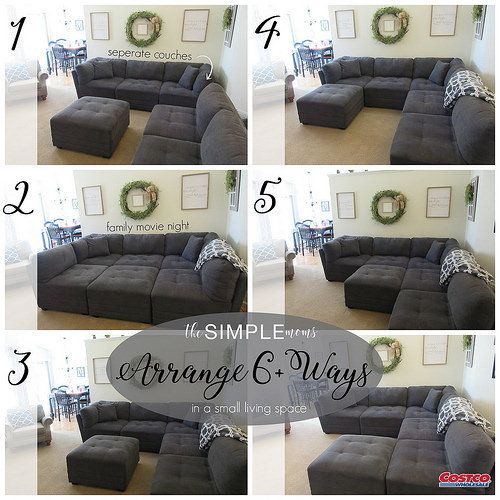 Costco 6 piece affordable sectional couch - arrange multiple ways .